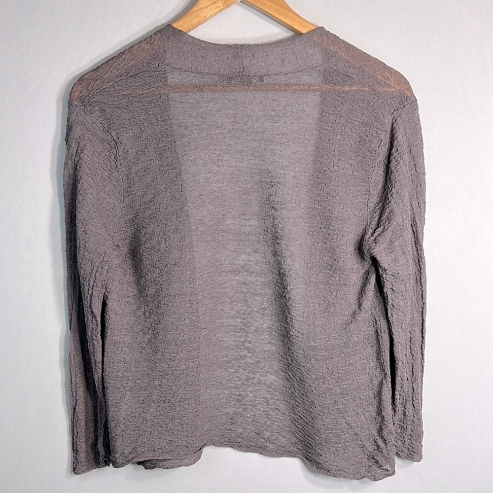 Eileen Fisher Open Front Organic Linen Cardigan size S/P - Picture 4 of 5